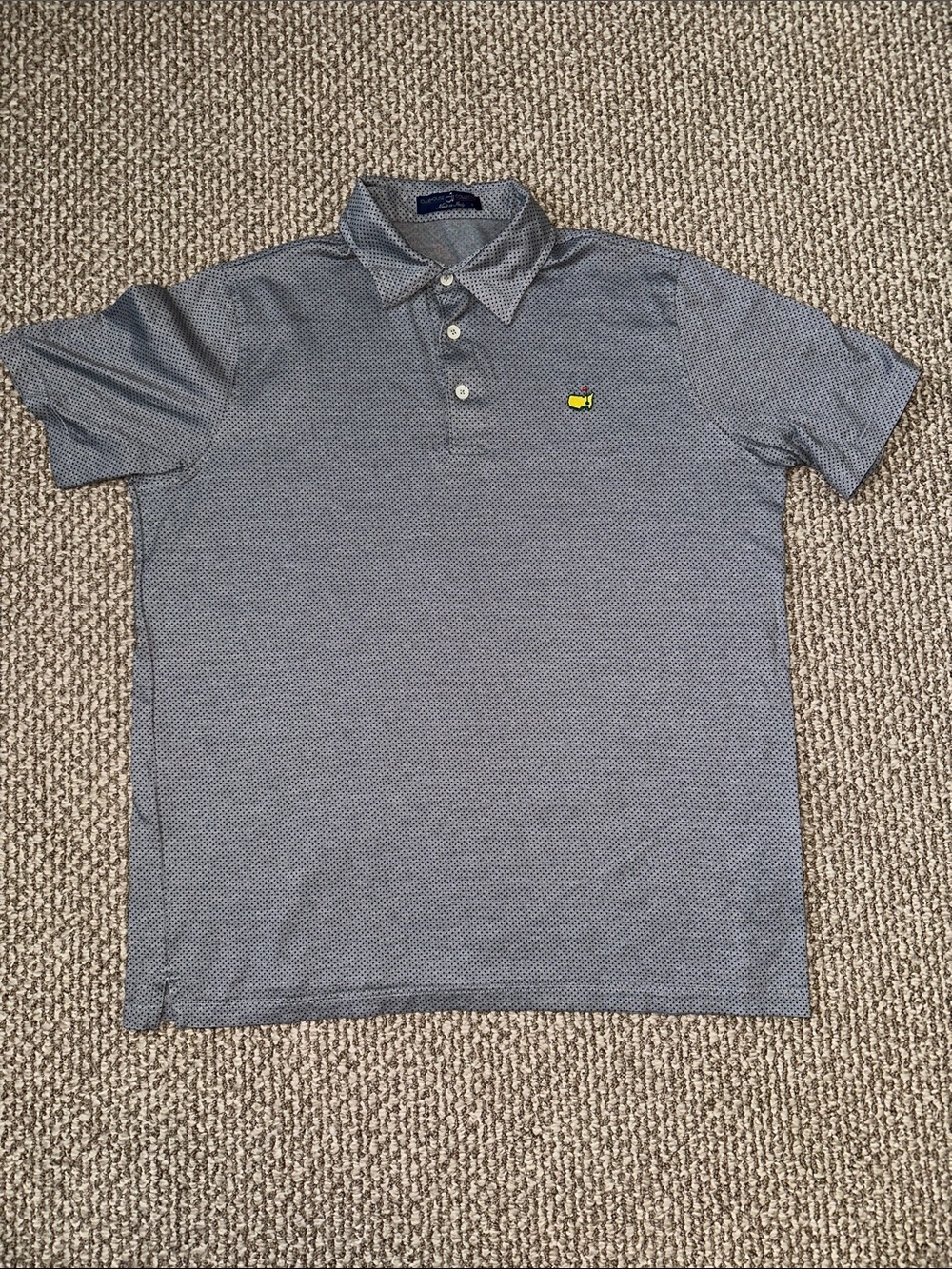 Masters men's light gray-blue Patterned Polo Shirt large